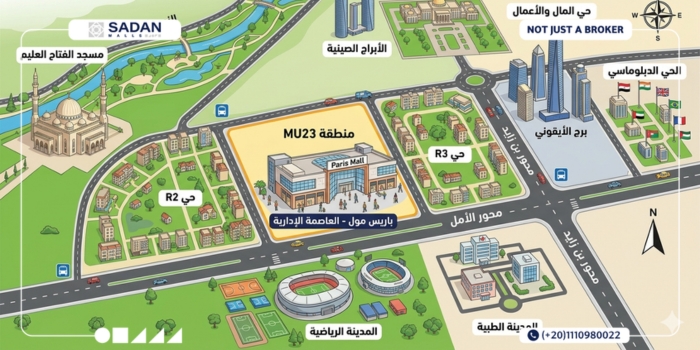 باريس مول العاصمة الإدارية Paris Mall New Capital أسعار ومساحات