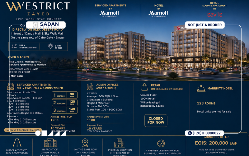 مشروع ويستريكت الشيخ زايد WESTRICT El Shiekh Zayed تفاصيل وأسعار